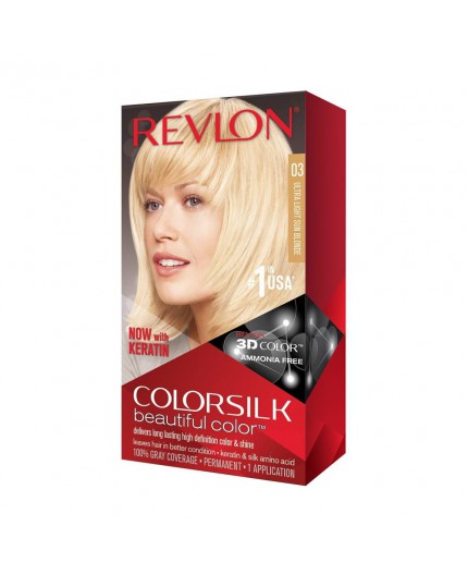 Revlon Colorsilk Beautiful Color Farba do włosów 59,1ml 03 Ultra Light Sun Blonde zestaw upominkowy