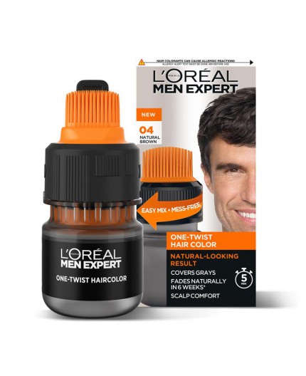 L'Oréal Paris Men Expert One-Twist Hair Color Farba do włosów 50ml 04 Medium Brown