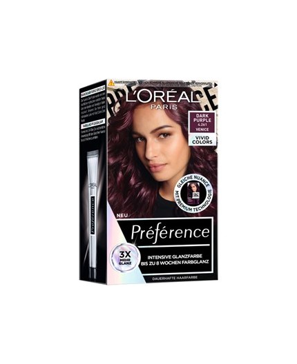 L'Oréal Paris Préférence Vivid Colors Farba do włosów 60ml 4,261 Dark Purple