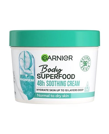 Garnier Body Superfood 48h Soothing Cream Aloe Vera   Magnesium Krem do ciała 380ml