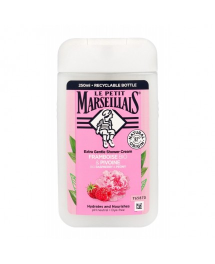 Le Petit Marseillais Extra Gentle Shower Cream Organic Raspberry & Peony Krem pod prysznic 250ml