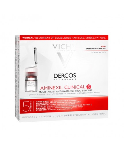 Vichy Dercos Aminexil Clinical 5 Preparat przeciw wypadaniu włosów 12x6ml