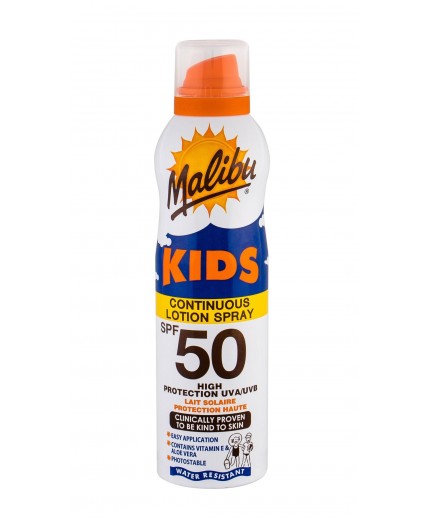 Malibu Kids Continuous Lotion Spray SPF50 Preparat do opalania ciała 175ml