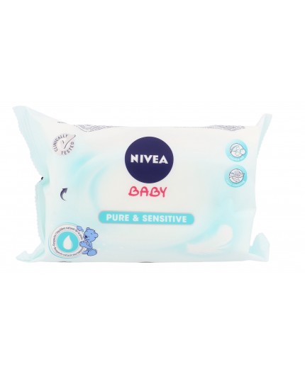 Nivea Baby Pure & Sensitive Chusteczki oczyszczające 63szt