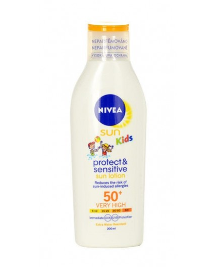 Nivea Sun Kids Protect & Sensitive Sun Lotion SPF50  Preparat do opalania ciała 200ml