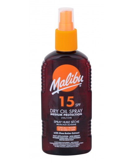 Malibu Dry Oil Spray SPF15 Preparat do opalania ciała 200ml
