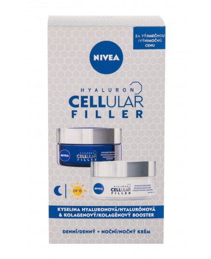 Nivea Hyaluron CELLular Filler SPF15 Krem do twarzy na dzień 50ml zestaw upominkowy