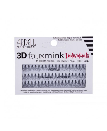 Ardell 3D Faux Mink Individuals Knot-Free Sztuczne rzęsy 60szt Long Black